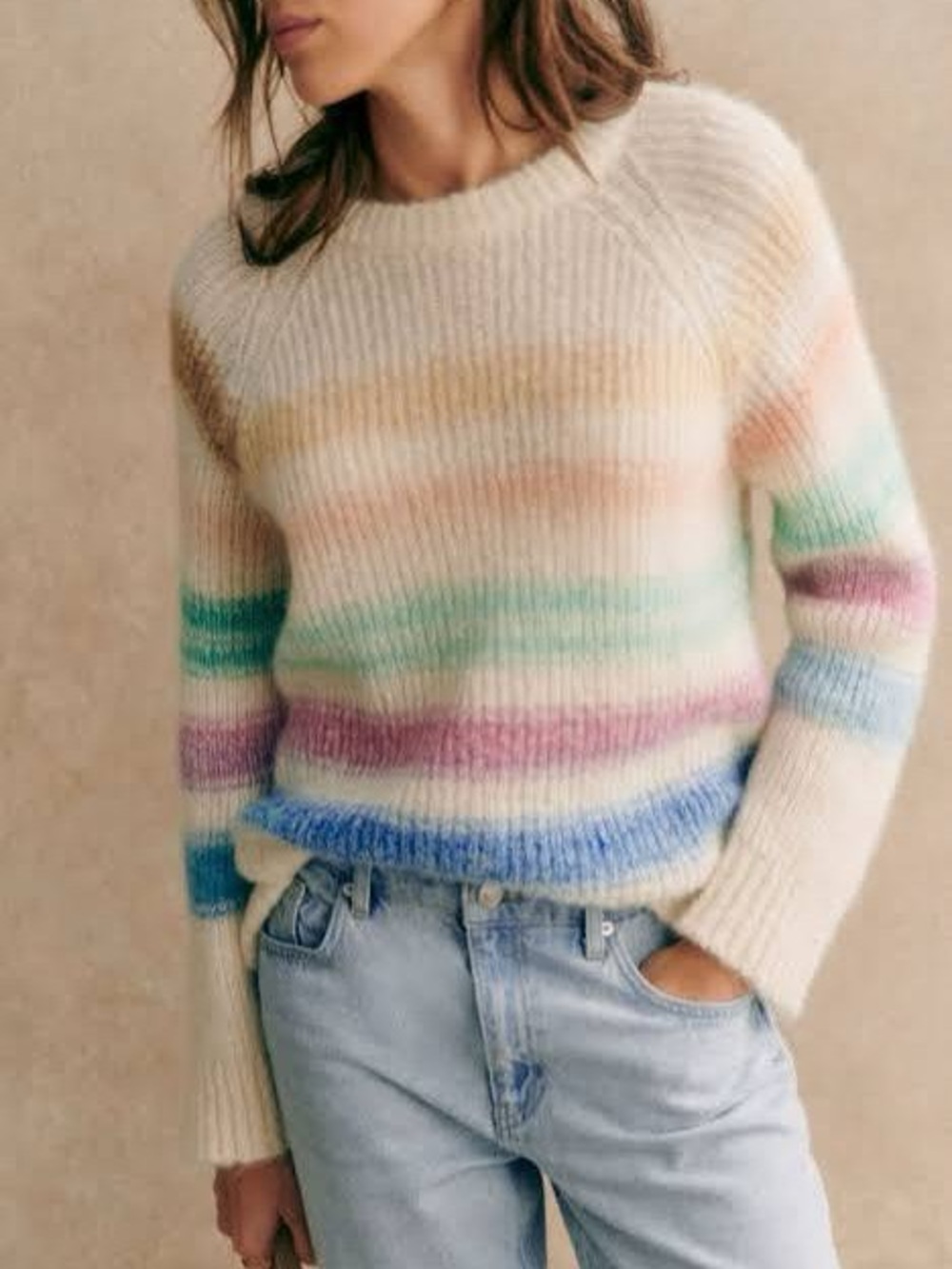 NWT Sézane Adrien Multicolor Pastel Jumper